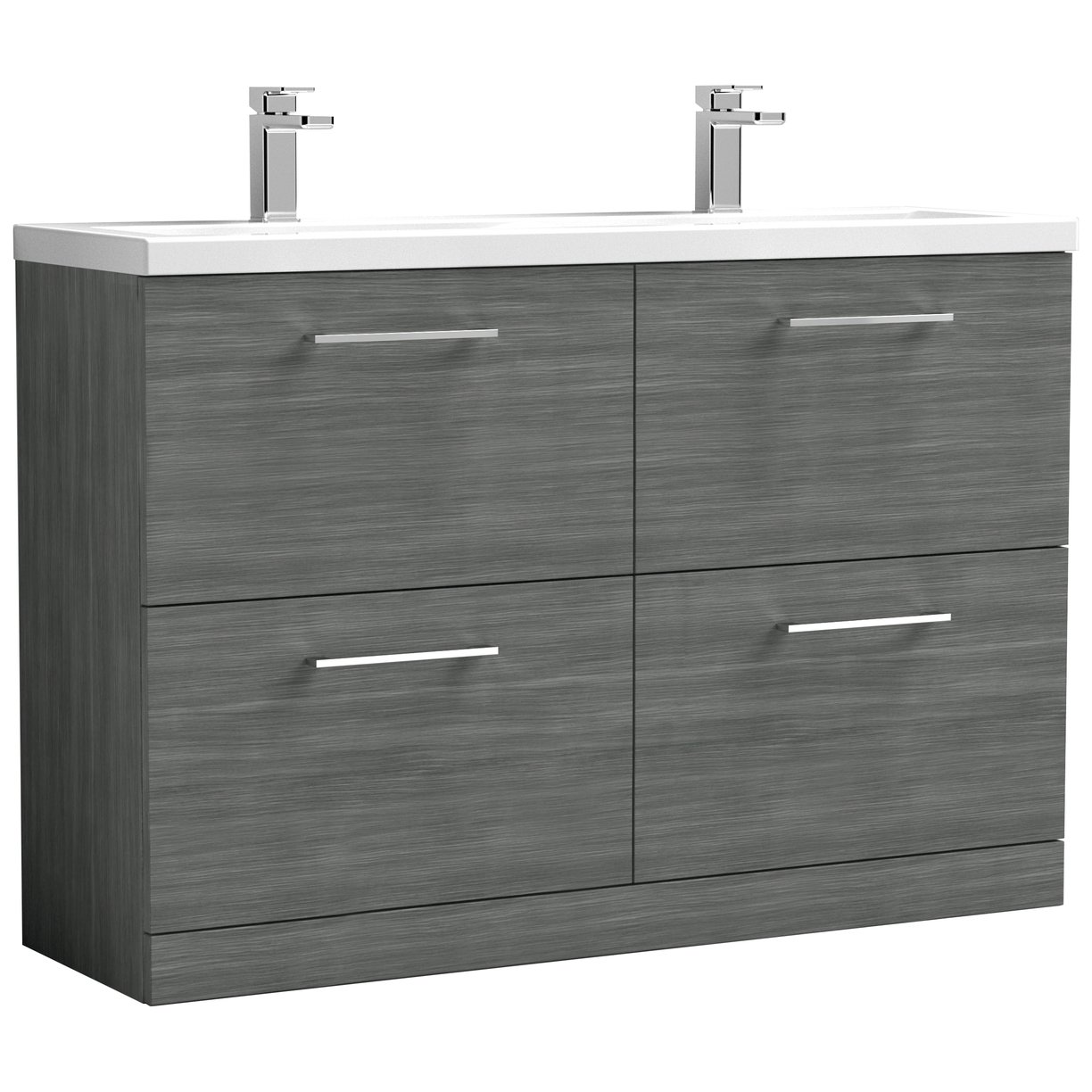 Arno 1200mm Floor Standing 4 Drawer Vanity Unit & Double Basin