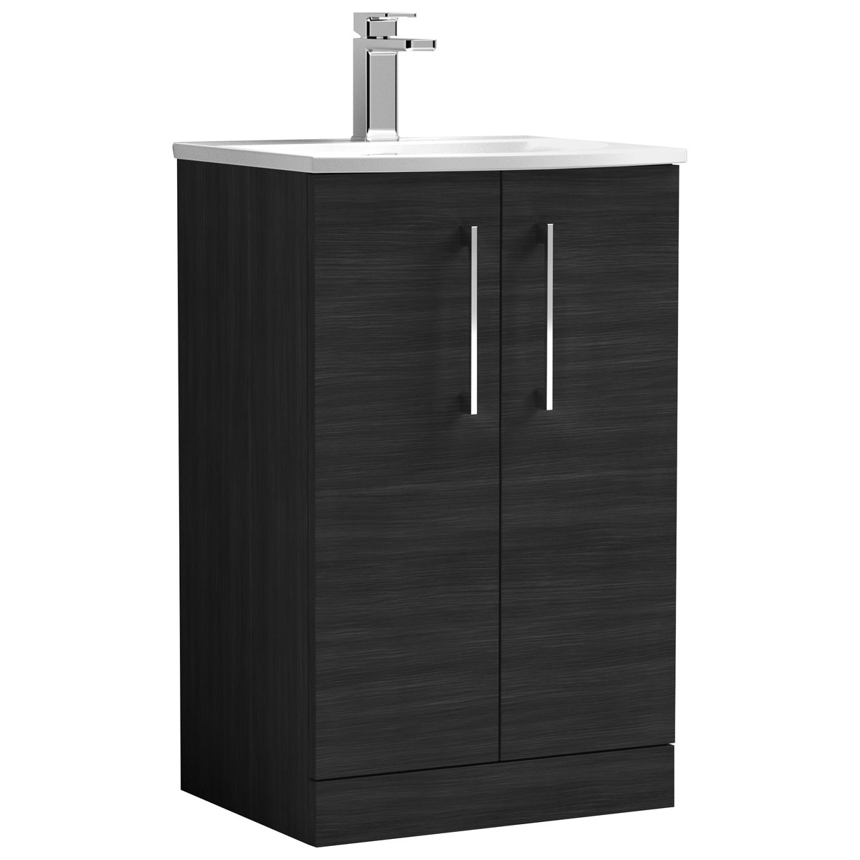Arno 500mm Floor Standing 2-Door Vanity Unit & Curved Ceramic Basin