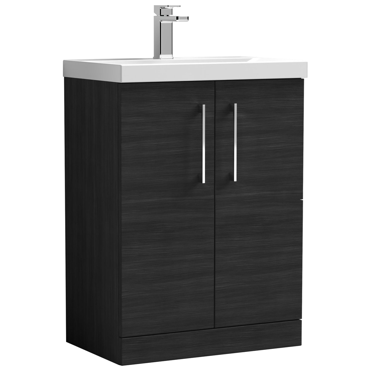 Arno 600mm Floor Standing 2-Door Vanity Unit & Thin-Edge Ceramic Basin