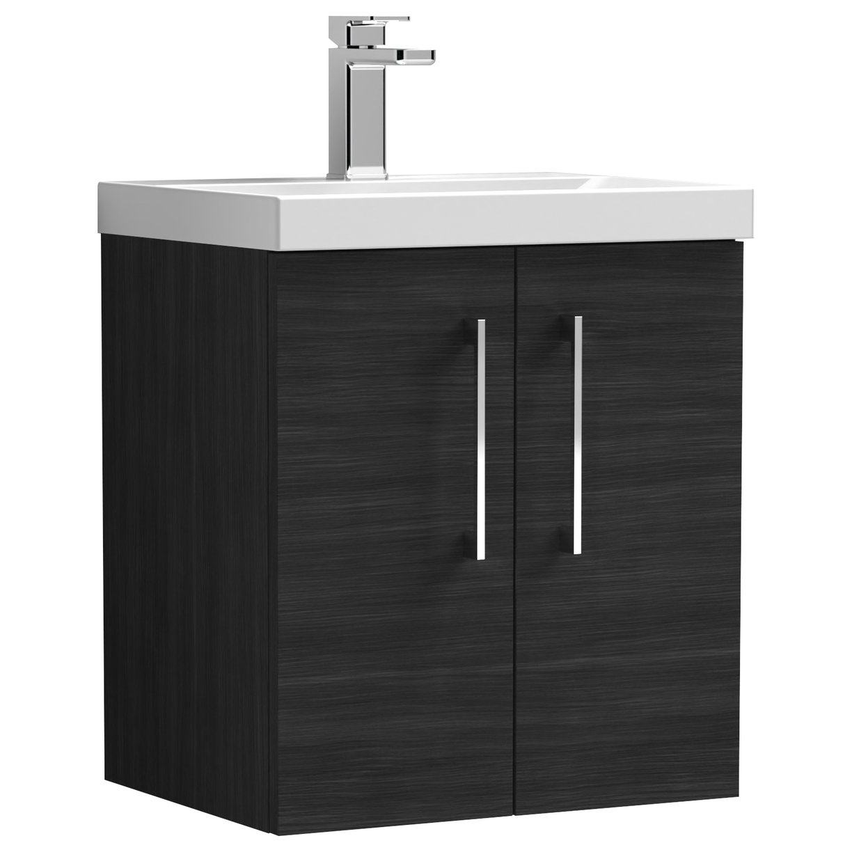 Arno 500mm Wall Hung 2-Door Vanity Unit & Thin-Edge Ceramic Basin