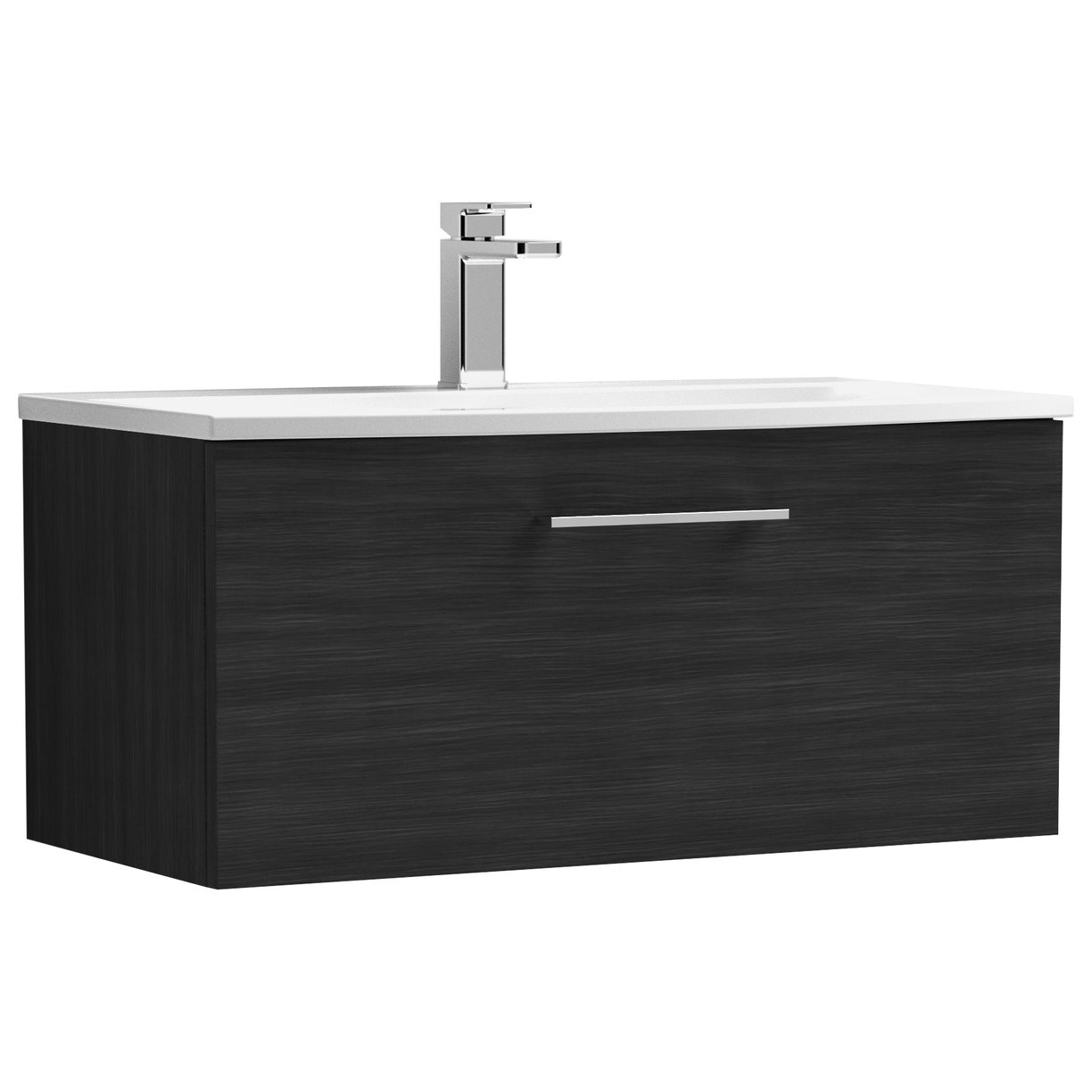 Arno 800mm Wall Hung 1-Drawer Vanity Unit & Curved Ceramic Basin