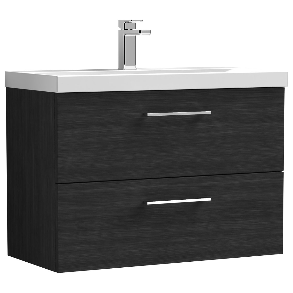 Arno 800mm Wall Hung 2-Drawer Vanity Unit & Thin-Edge Ceramic Basin