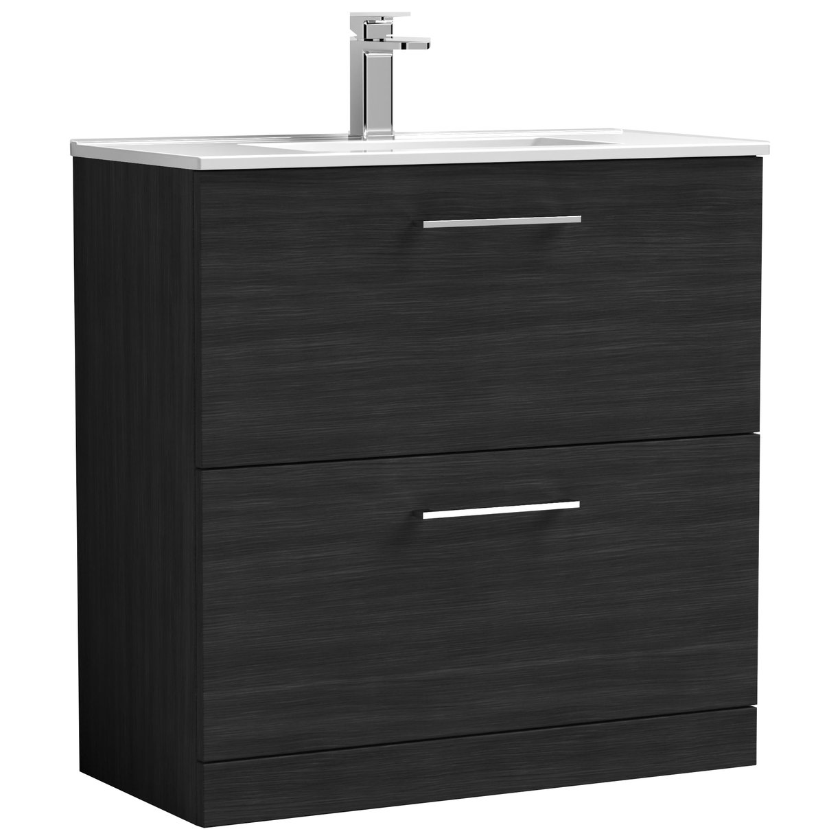 Arno 800mm Floor Standing 2-Drawer Vanity Unit & Minimalist Ceramic Basin