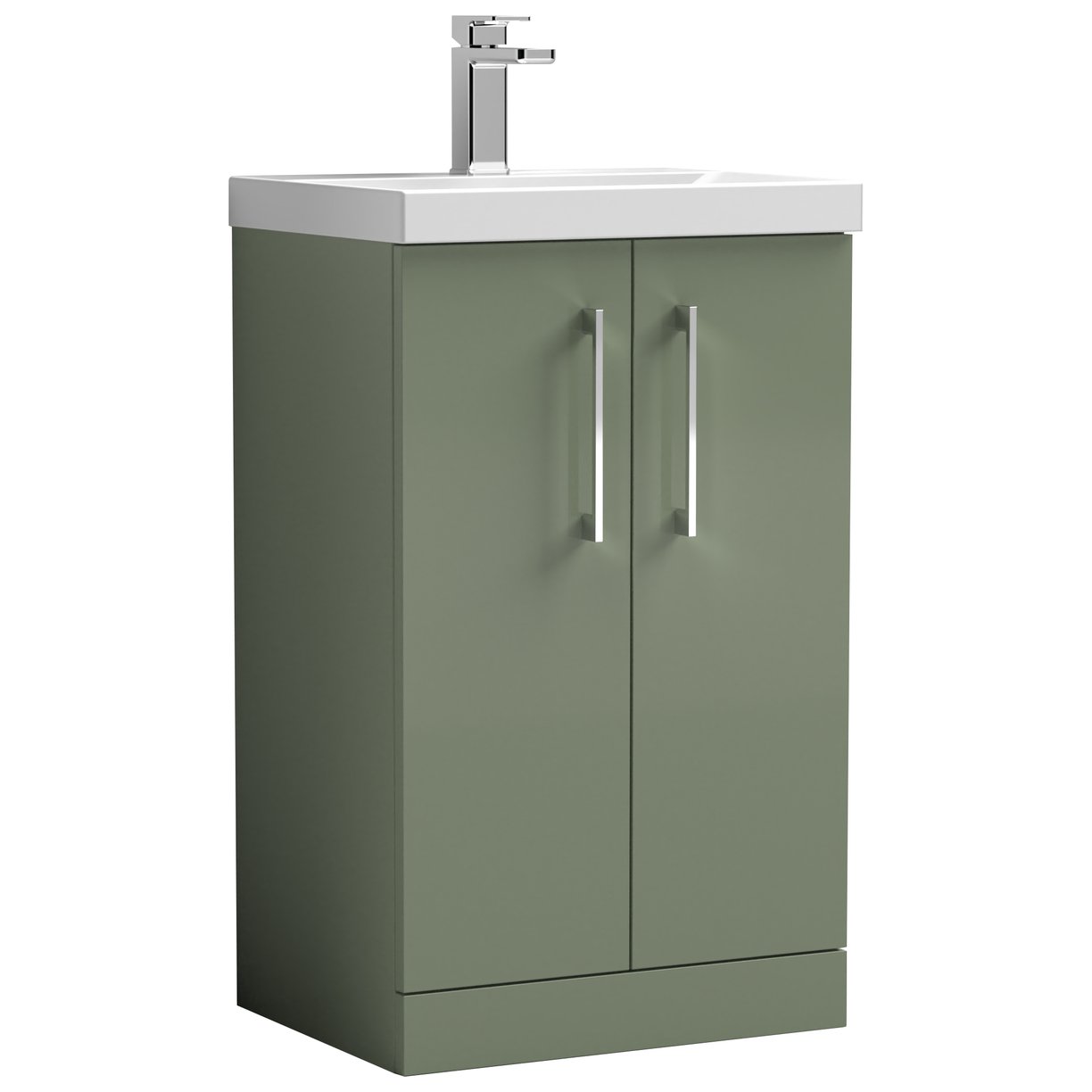 Arno 500mm Floor Standing 2-Door Vanity Unit & Mid-Edge Ceramic Basin