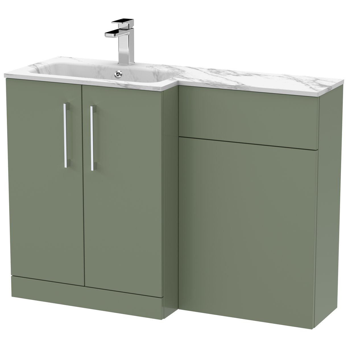 Arno 1100mm L-Shaped Combination Vanity Unit Left Hand