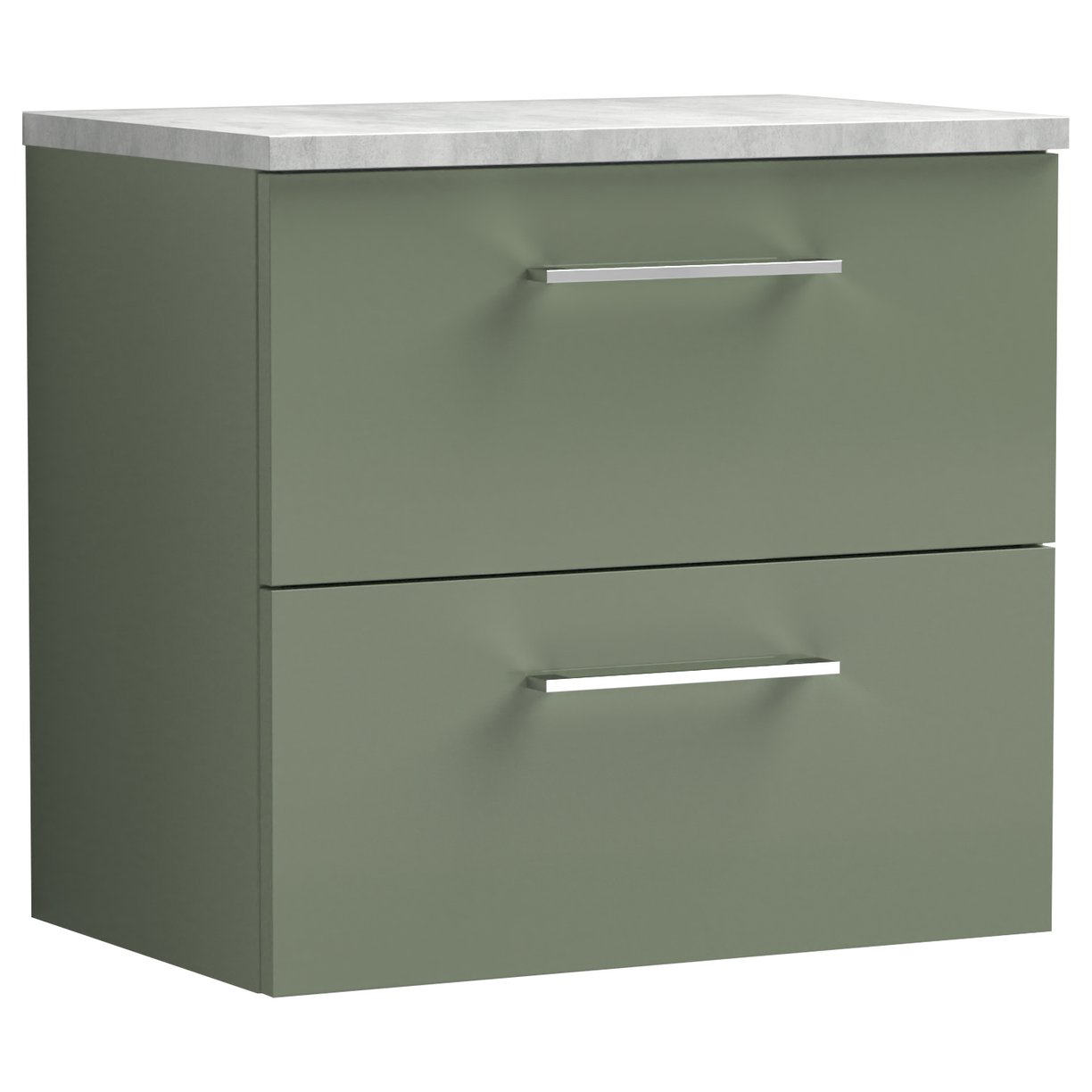 Arno 600mm Wall Hung 2-Drawer Vanity Unit & Laminate Worktop