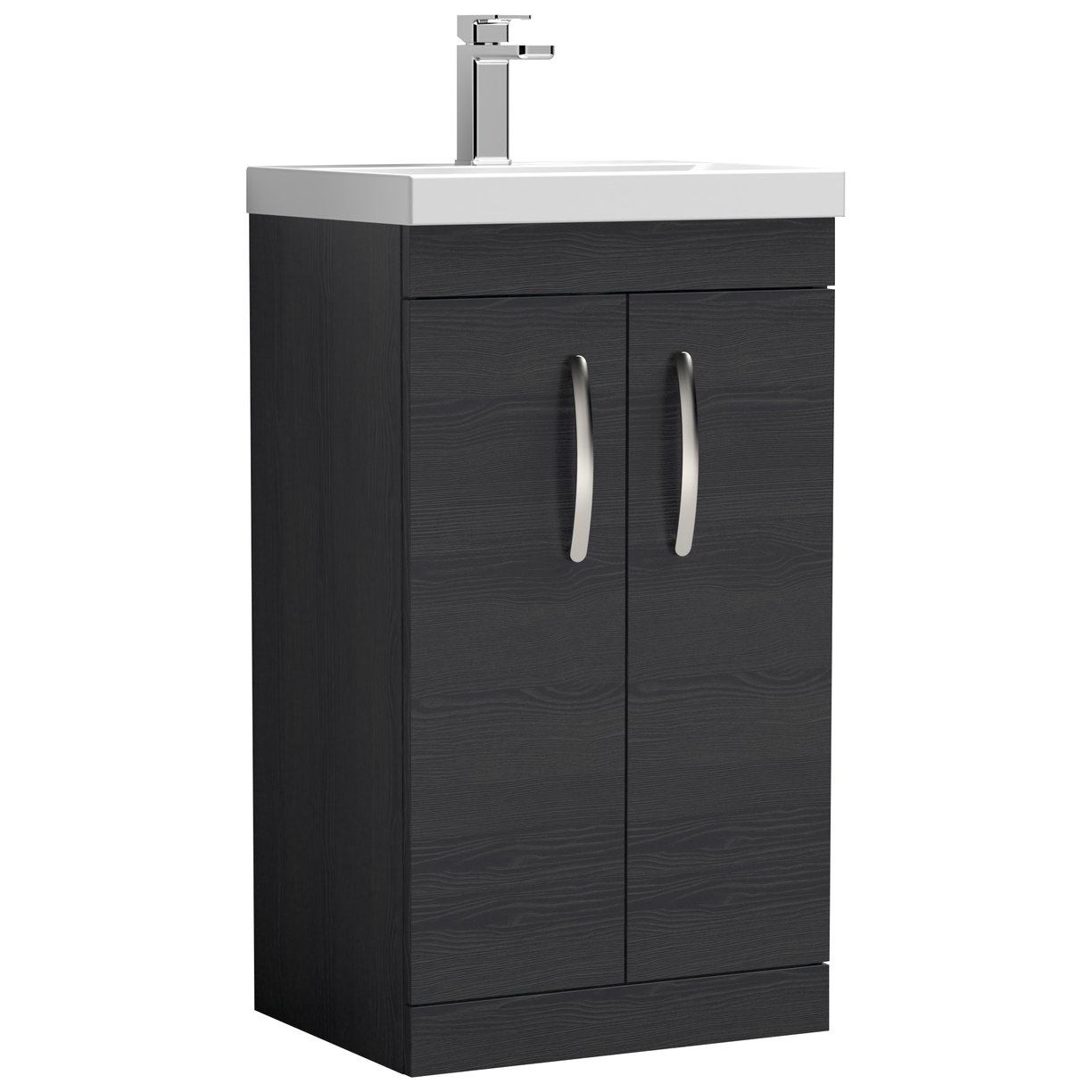 Athena 500mm Floor Standing 2-Door Vanity Unit & Mid-Edge Ceramic Basin