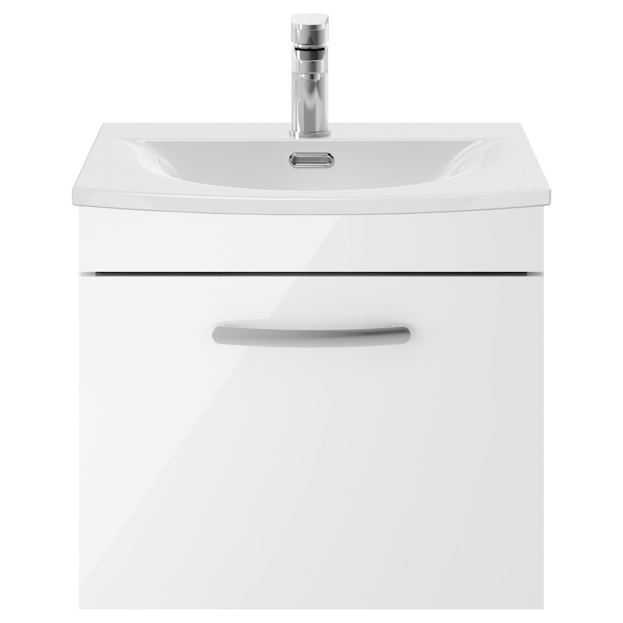 Athena 500mm Wall Hung 1-Drawer Vanity Unit & Curved Ceramic Basin