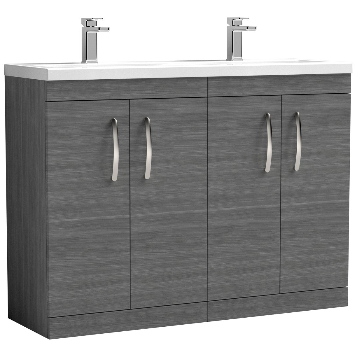 Athena 1200mm Floor Standing 4-Door Vanity Unit & Double Basin