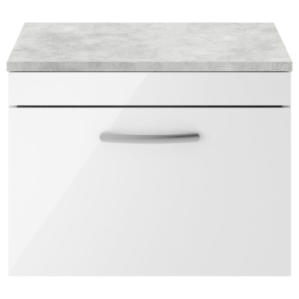 Athena 600mm Wall Hung 1-Drawer Vanity Unit & Worktop