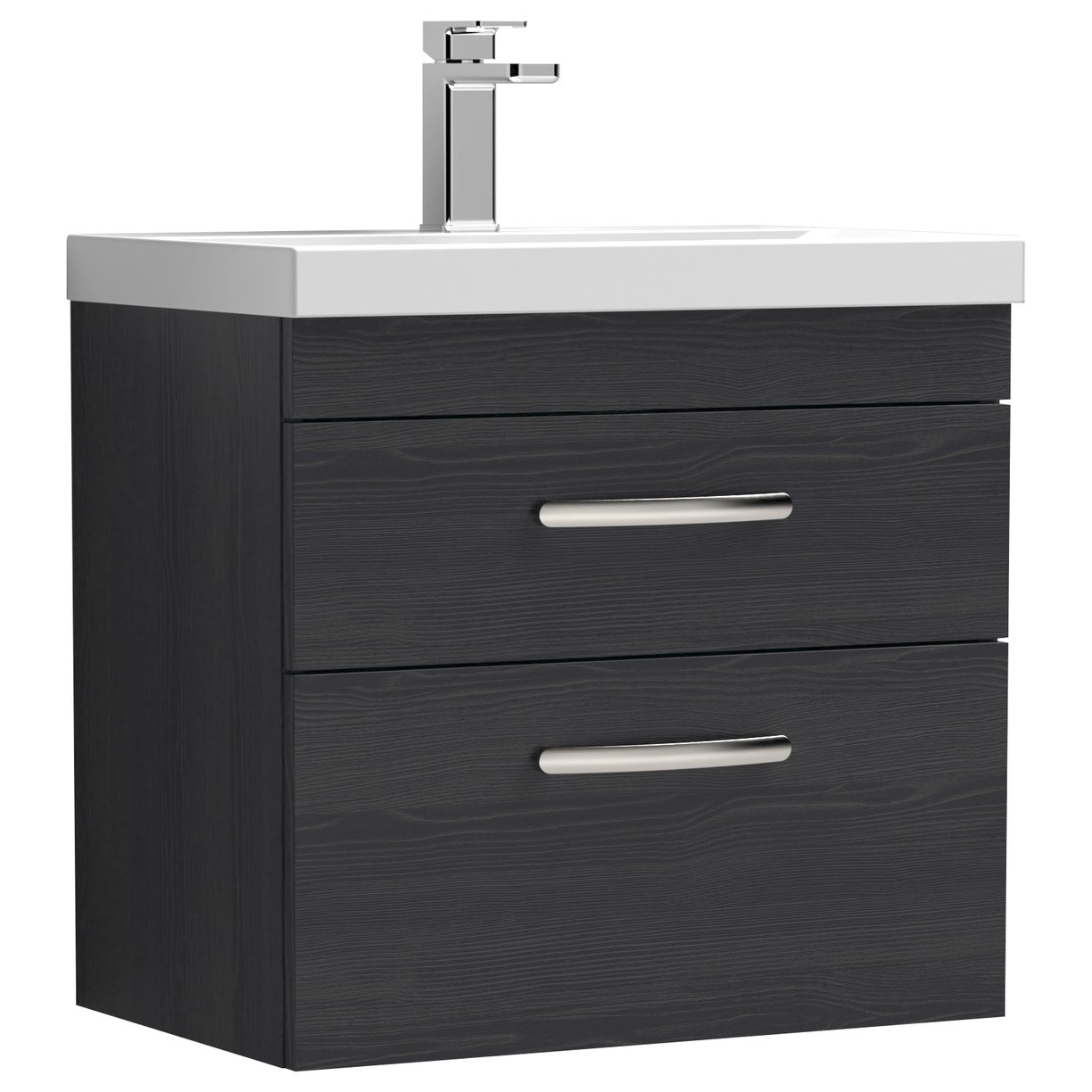 Athena 600mm Wall Hung 2-Drawer Vanity Unit & Mid-Edge Ceramic Basin