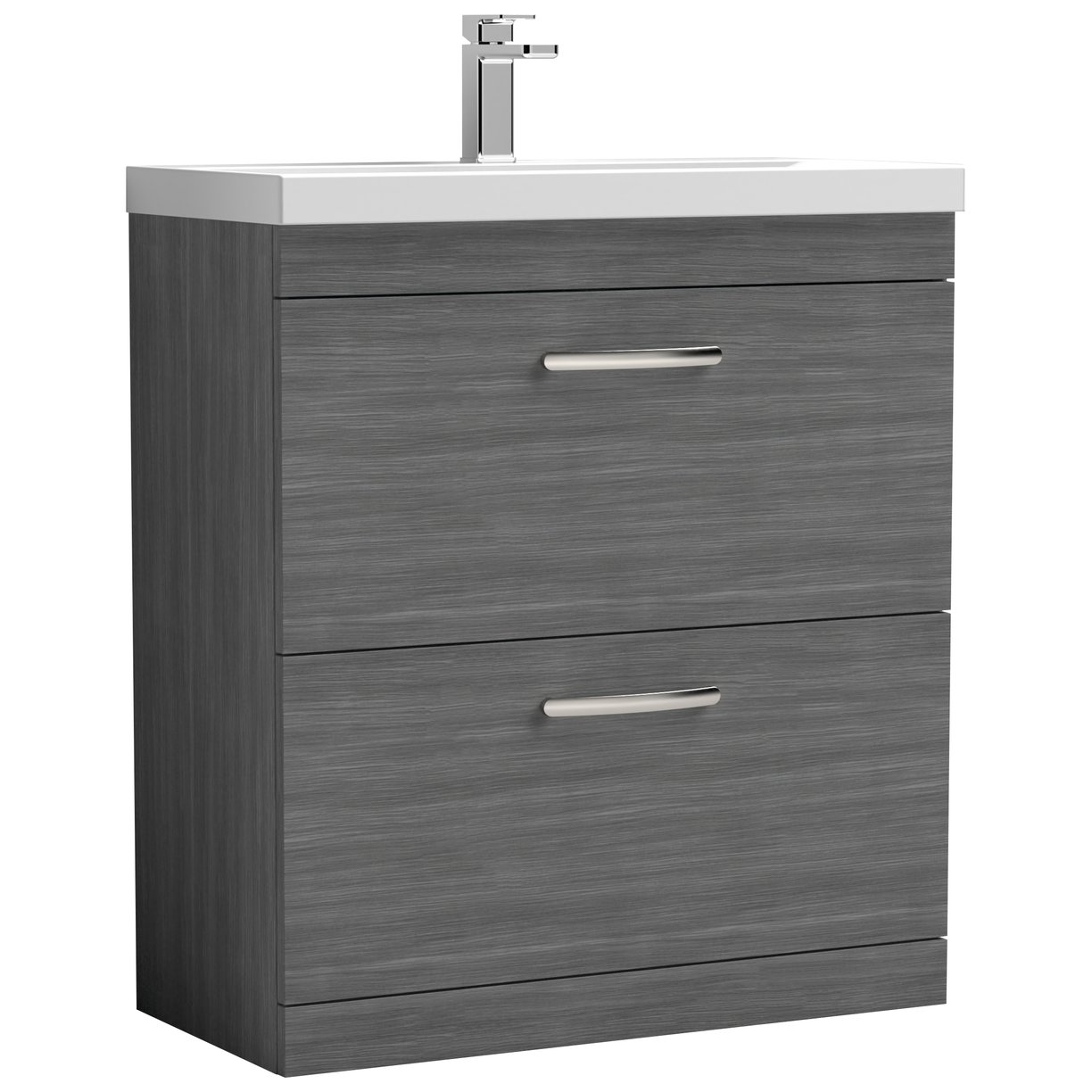 Athena 800mm Floor Standing 2-Drawer Vanity Unit & Mid-Edge Ceramic Basin