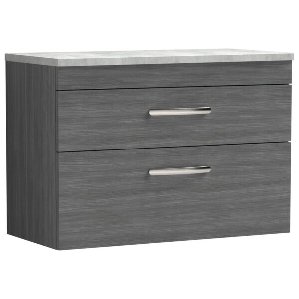 Athena 800mm Wall Hung 2-Drawer Vanity Vanity Unit & Worktop