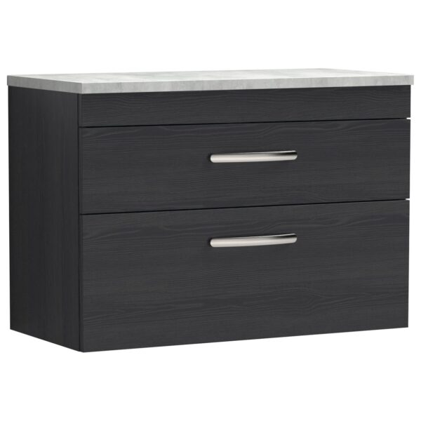 Athena 800mm Wall Hung 2-Drawer Vanity Vanity Unit & Worktop