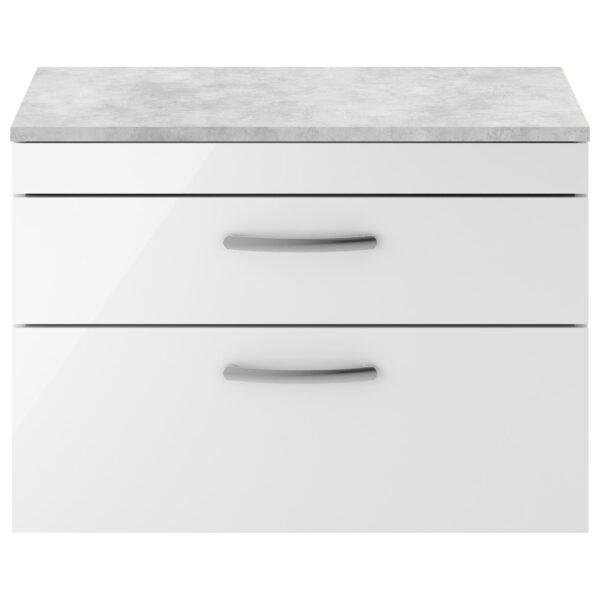 Athena 800mm Wall Hung 2-Drawer Vanity Vanity Unit & Worktop