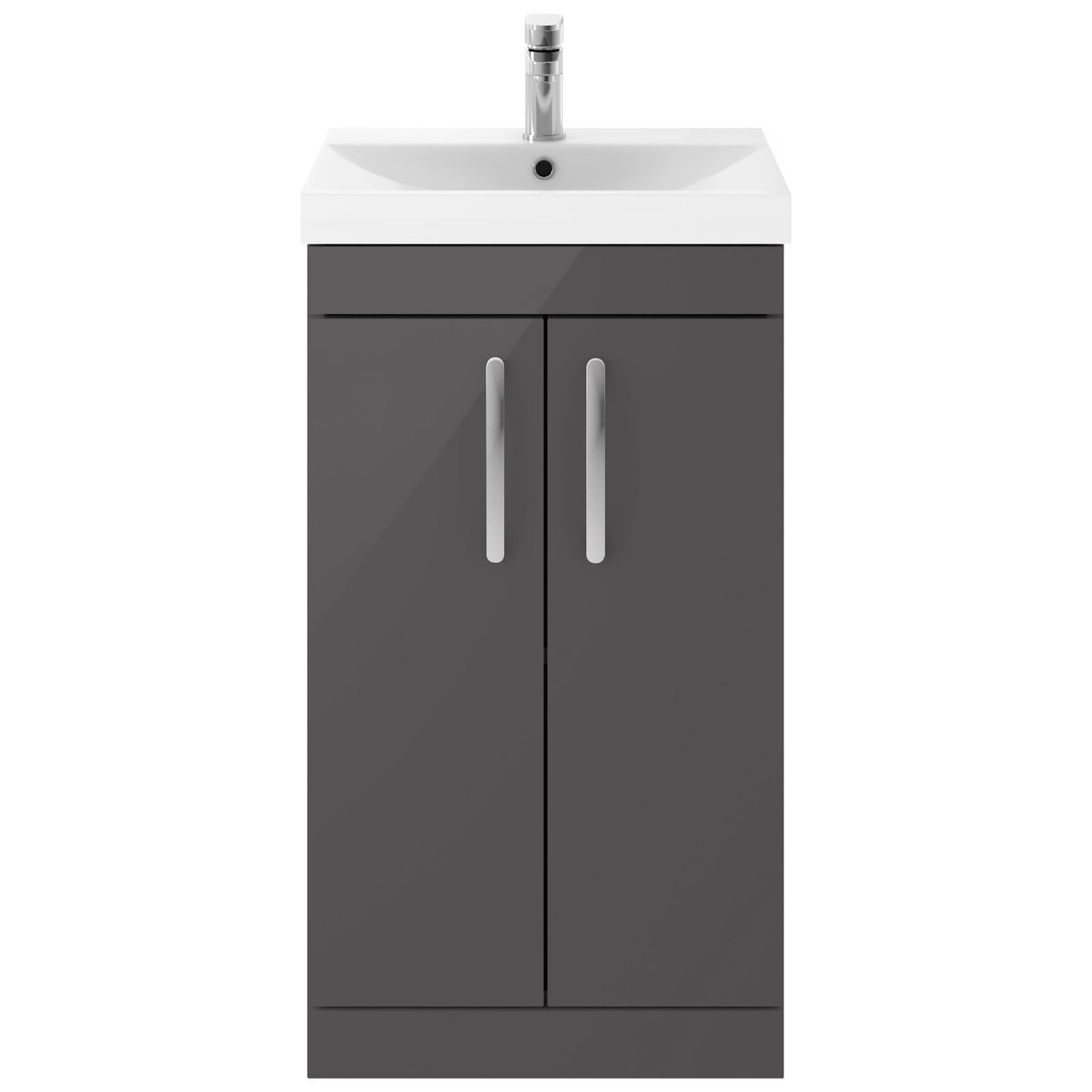 Athena 500mm Floor Standing 2-Door Vanity Unit & Thin-Edge Ceramic Basin