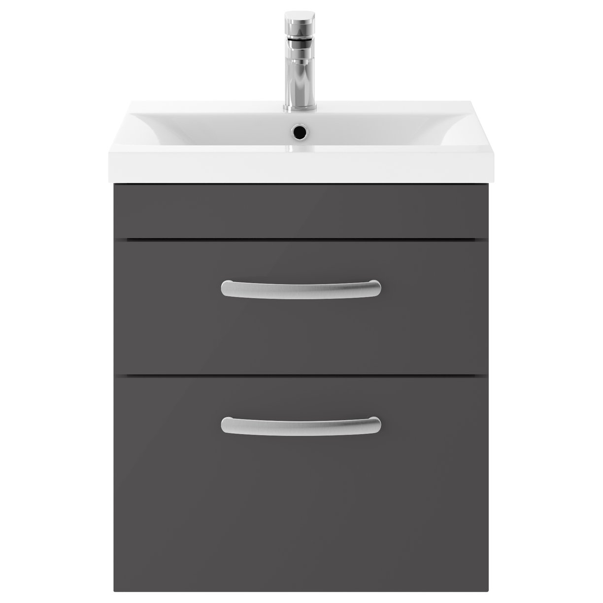 Athena 500mm Wall Hung 2-Drawer Vanity Unit With Mid-Edge Ceramic Basin