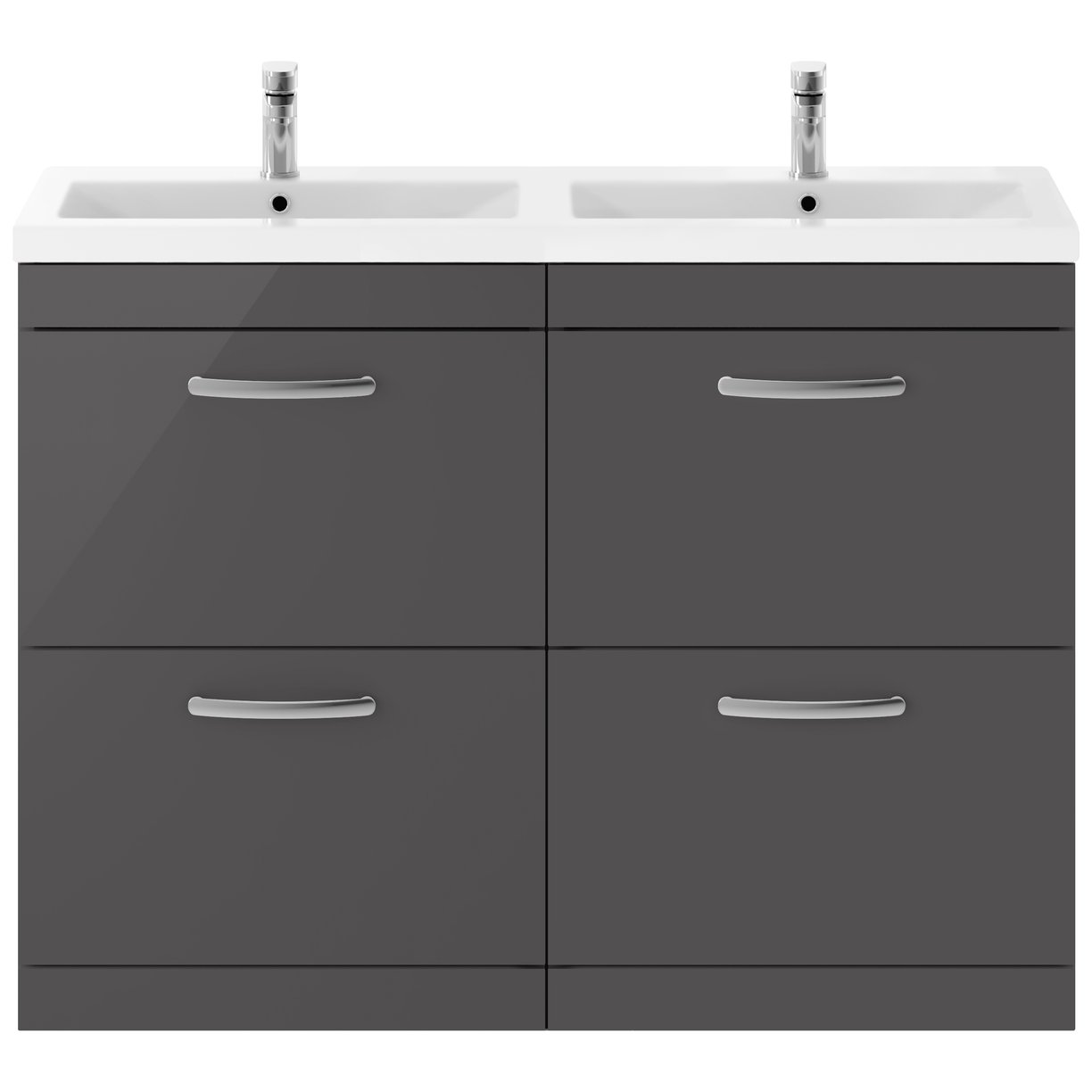 Athena 1200mm Floor Standing 4 Drawer Vanity Unit & Double Basin