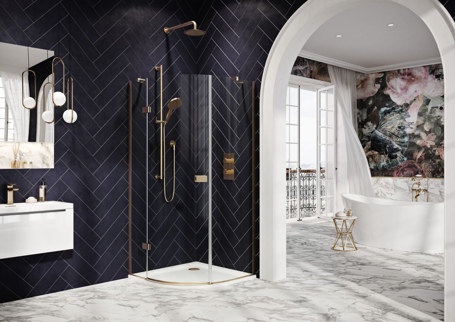 Athena Hinged Quadrant 800mm