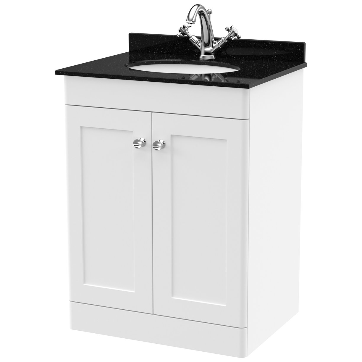 Classique 600mm Floor Standing 2-Door Vanity Unit & Marble Top