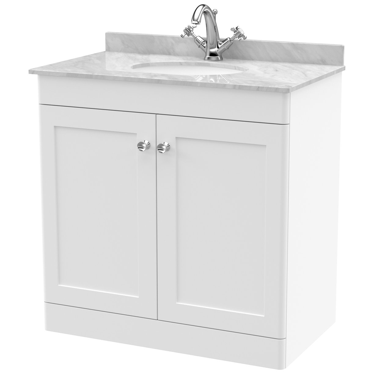 Classique 800mm Floor Standing 2-Door Vanity Unit & Marble Top
