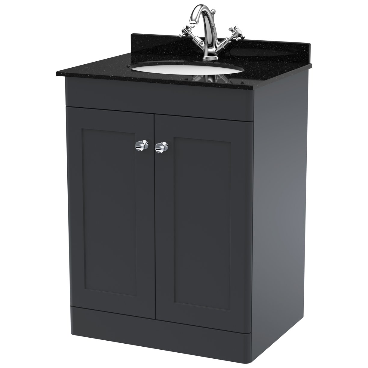 Classique 600mm Floor Standing 2-Door Vanity Unit & Marble Top