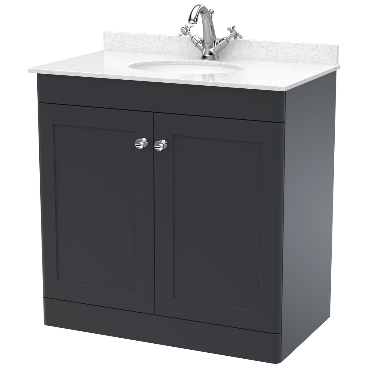 Classique 800mm Floor Standing 2-Door Vanity Unit & Marble Top