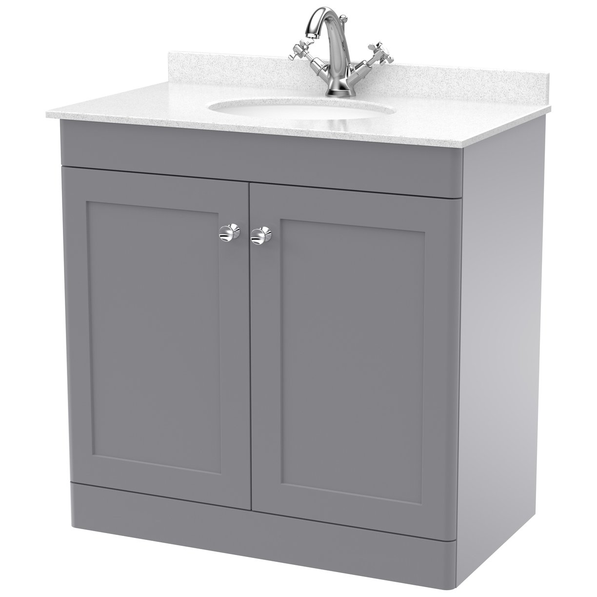 Classique 800mm Floor Standing 2-Door Vanity Unit & Marble Top