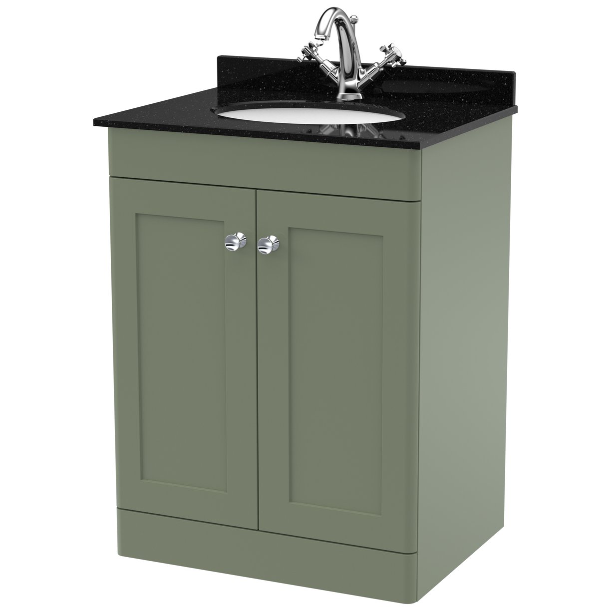 Classique 600mm Floor Standing 2-Door Vanity Unit & Marble Top