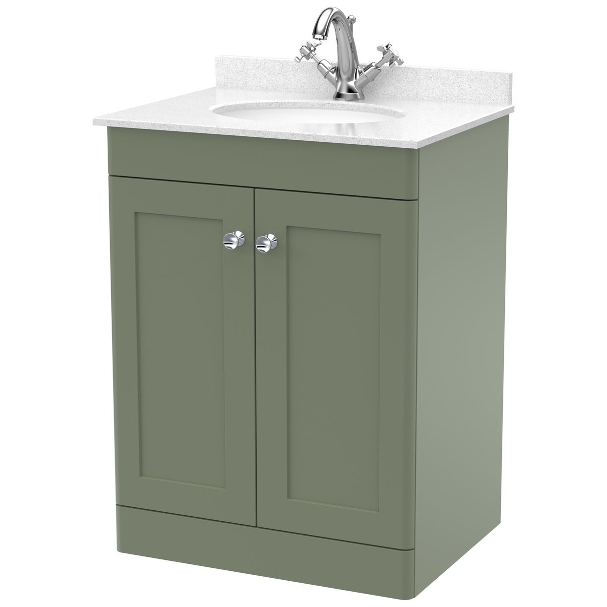 Classique 600mm Floor Standing 2-Door Vanity Unit & Marble Top
