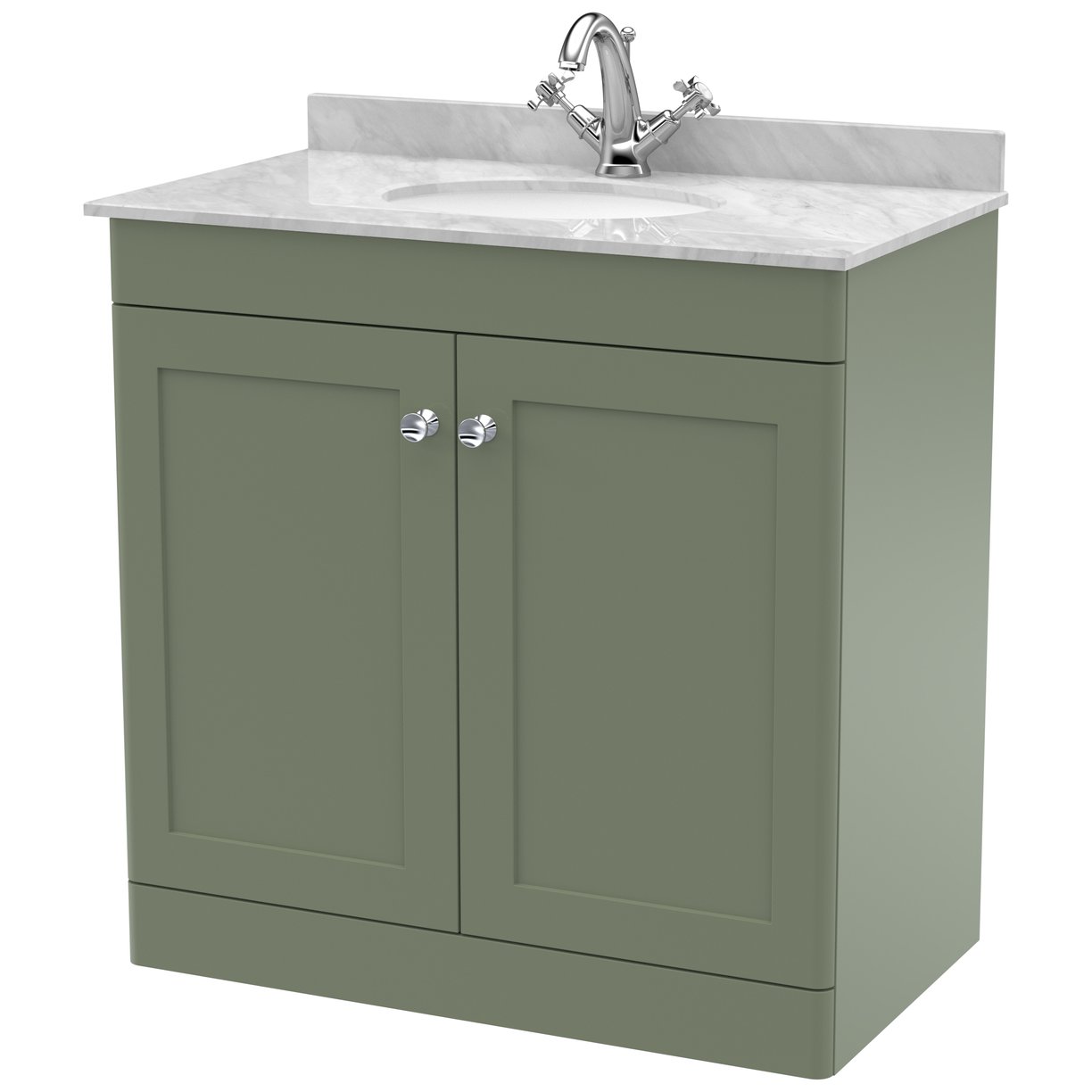 Classique 800mm Floor Standing 2-Door Vanity Unit & Marble Top