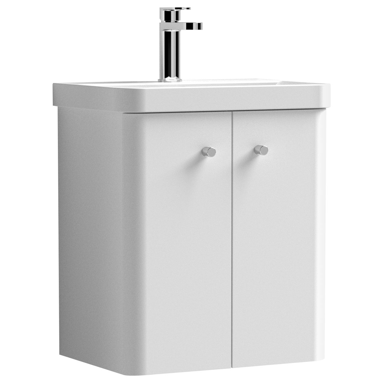 Core 500mm Wall Hung 2-Door Vanity Unit & Ceramic Basin