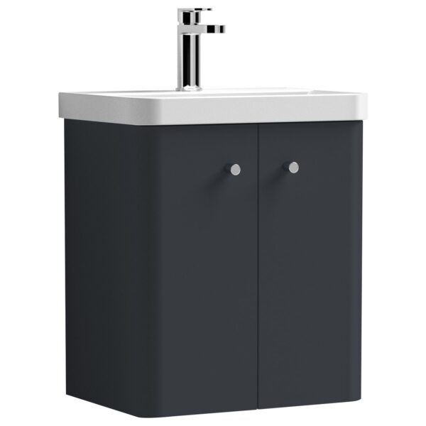 Core 500mm Wall Hung 2-Door Vanity Unit & Ceramic Basin