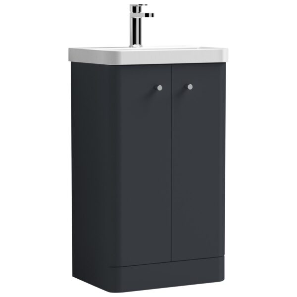 Core 500mm Floor Standing 2-Door Vanity Unit & Ceramic Basin
