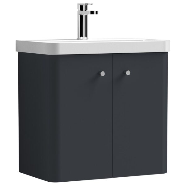 Core 600mm Wall Hung 2-Door Vanity Unit & Ceramic Basin