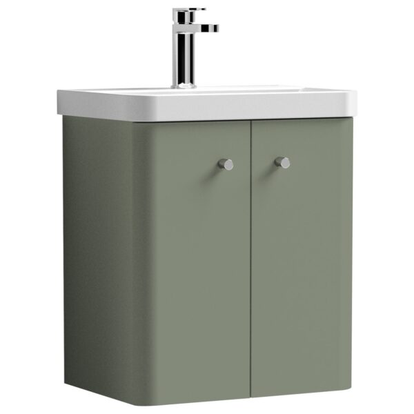 Core 500mm Wall Hung 2-Door Vanity Unit & Ceramic Basin