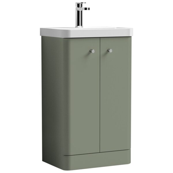 Core 500mm Floor Standing 2-Door Vanity Unit & Ceramic Basin