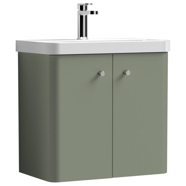 Core 600mm Wall Hung 2-Door Vanity Unit & Ceramic Basin