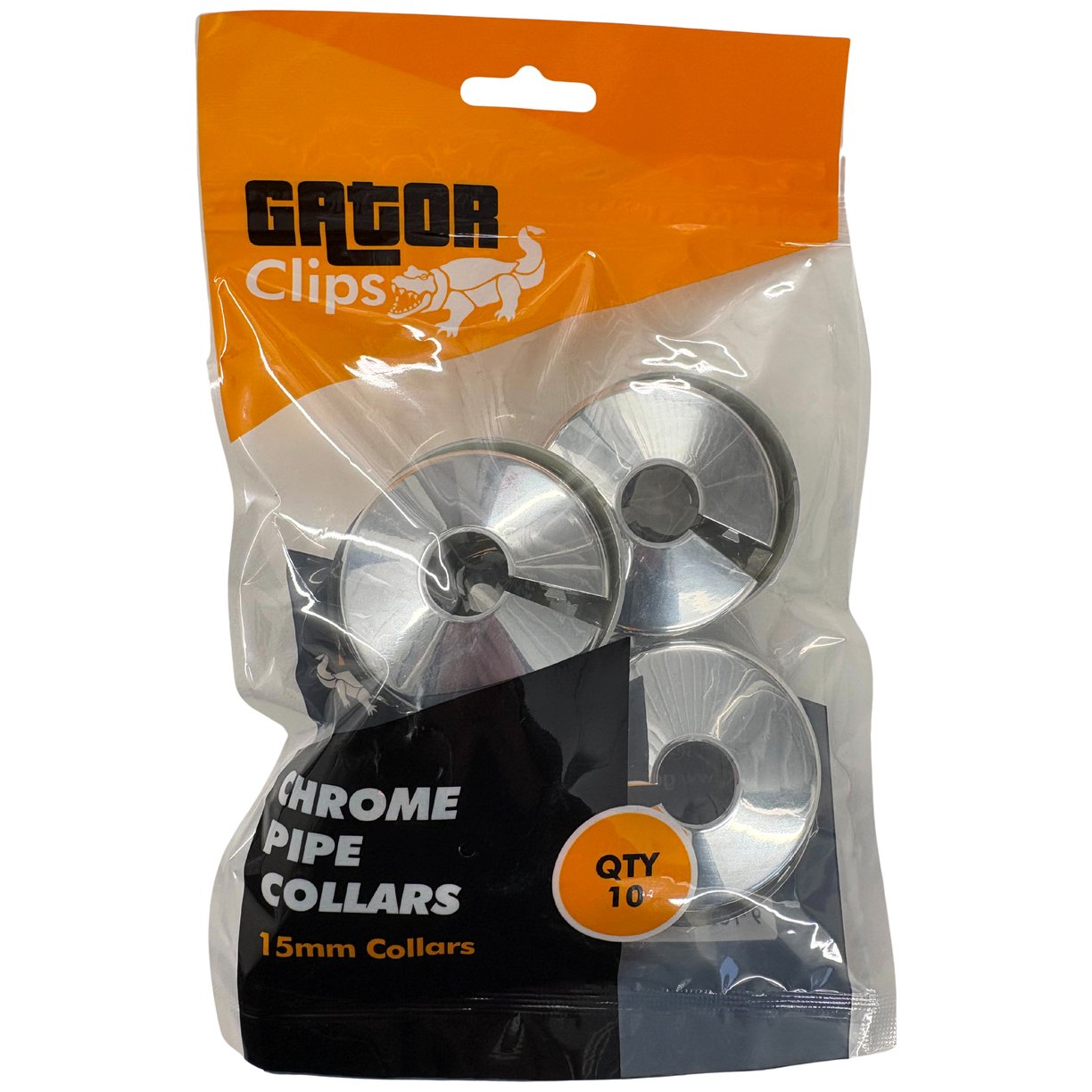 Chrome Pipe Collars 15mm (Pack of 10 - Sold In Singles)