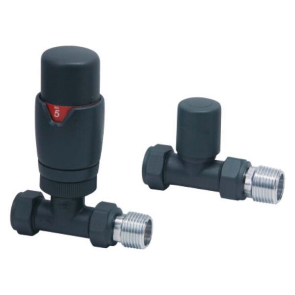 Straight Designer TRV Radiator Valve (Pair)