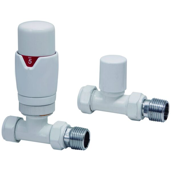 Straight Designer TRV Radiator Valve (Pair)