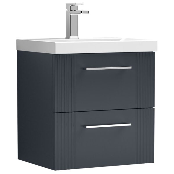 Deco 500mm Wall Hung 2-Drawer Vanity Unity & Thin-Edge Ceramic Basin