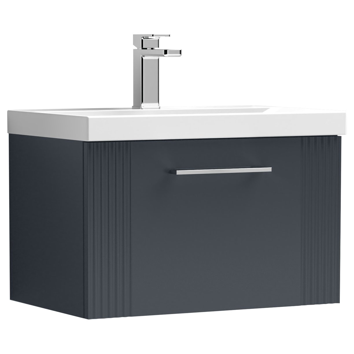 Deco 600mm Wall Hung 1-Drawer Vanity Unit & Mid-Edge Ceramic Basin