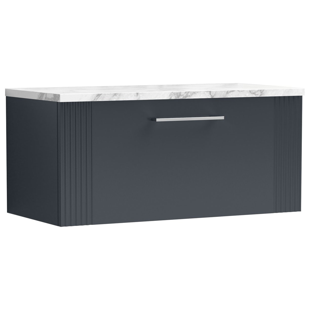 Deco 800mm Wall Hung 1-Drawer Vanity Unit & Laminate Worktop