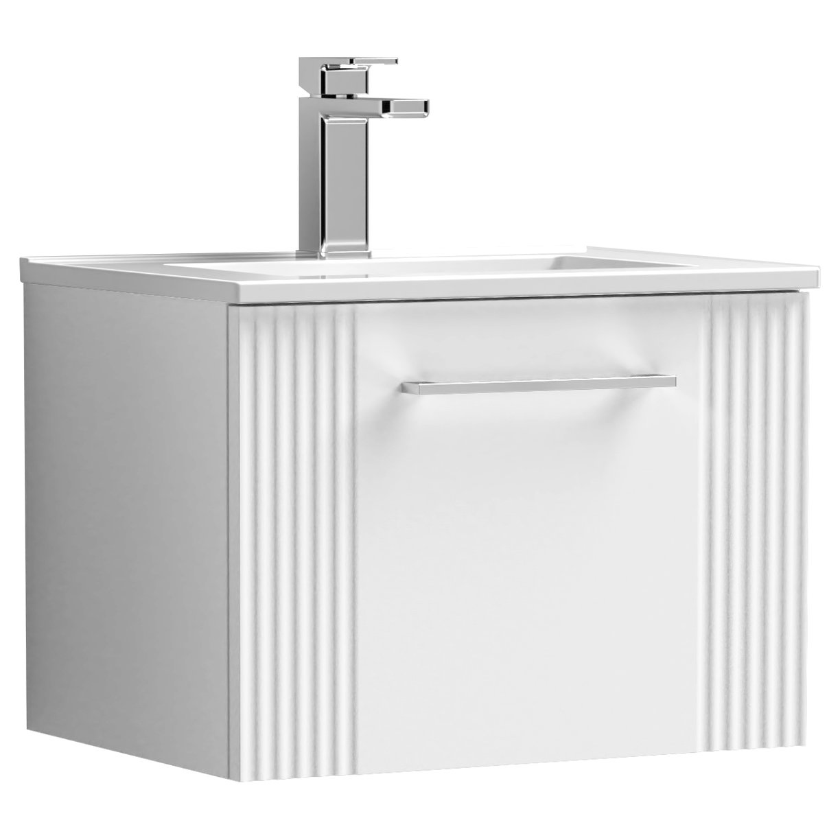 Deco 500mm Wall Hung 1-Drawer Vanity Unity & Minimalist Ceramic Basin