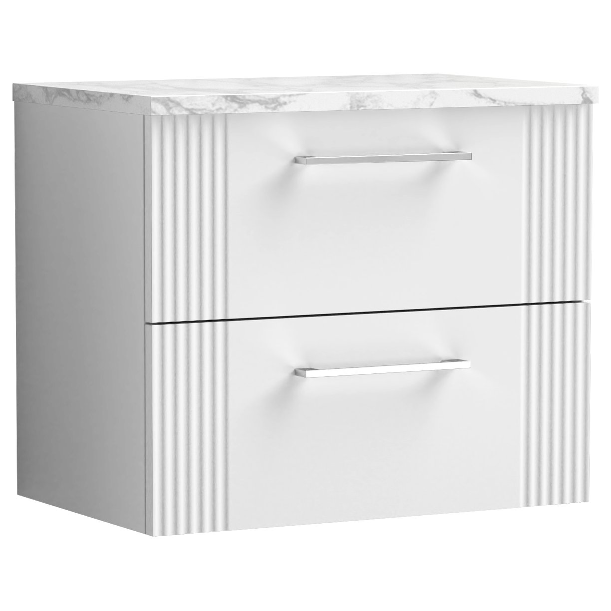 Deco 600mm Wall Hung 2-Drawer Vanity Unit & Laminate Worktop