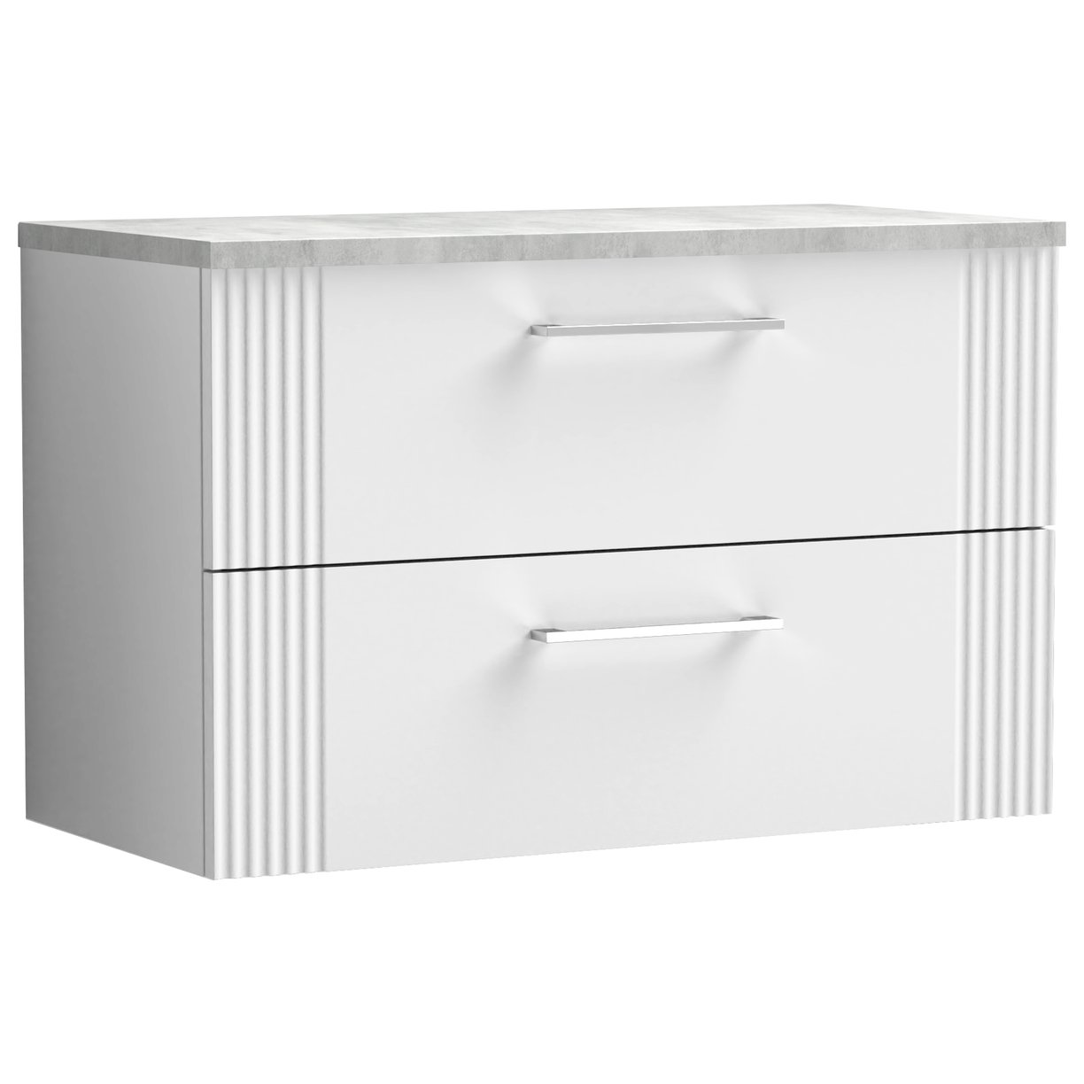 Deco 800mm Wall Hung 2-Drawer Vanity Unit & Laminate Worktop