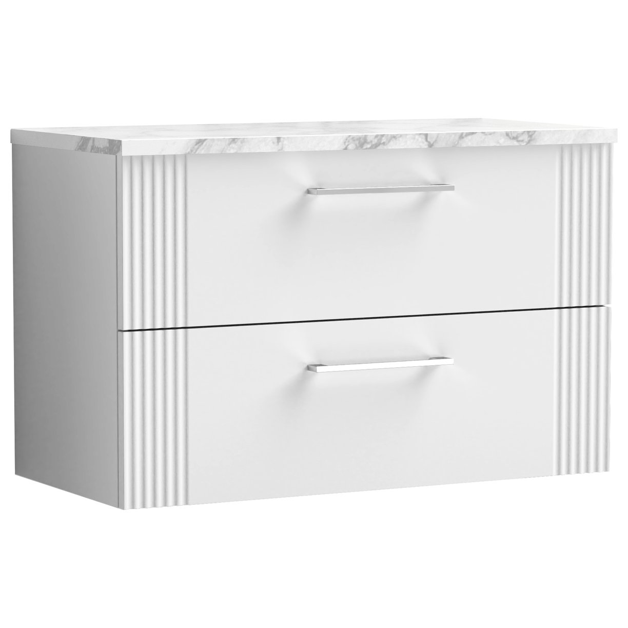Deco 800mm Wall Hung 2-Drawer Vanity Unit & Laminate Worktop