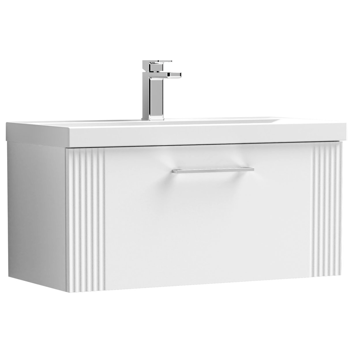 Deco 800mm Wall Hung 1-Drawer Vanity Unit & Mid-Edge Ceramic Basin