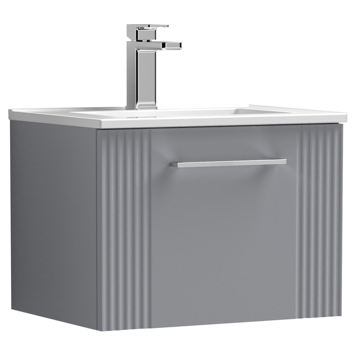 Deco 500mm Wall Hung 1-Drawer Vanity Unity & Minimalist Ceramic Basin